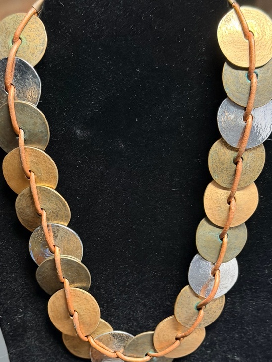 Chico's Jewelry - Chico's Mixed Metal Disc Necklace in Gold, Silver & Copper-Tone